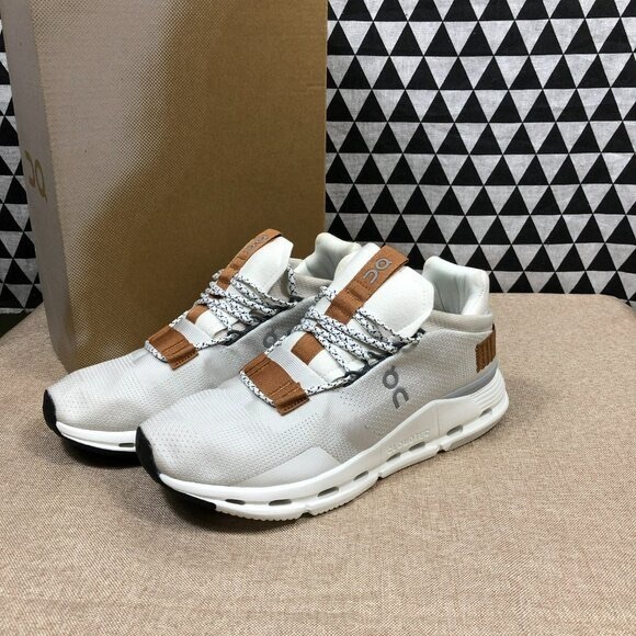 On Running Shoes - New ON Running Cloud Cloudnova White Sand Womens Casual Fashion Sneake